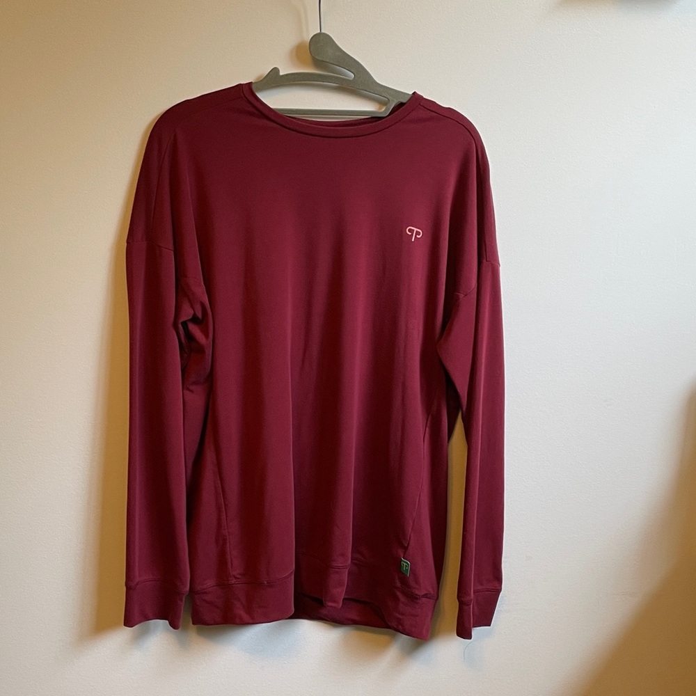 Peppermint Cycling  Long Sleeve Top in Cherry (Maroon) Large